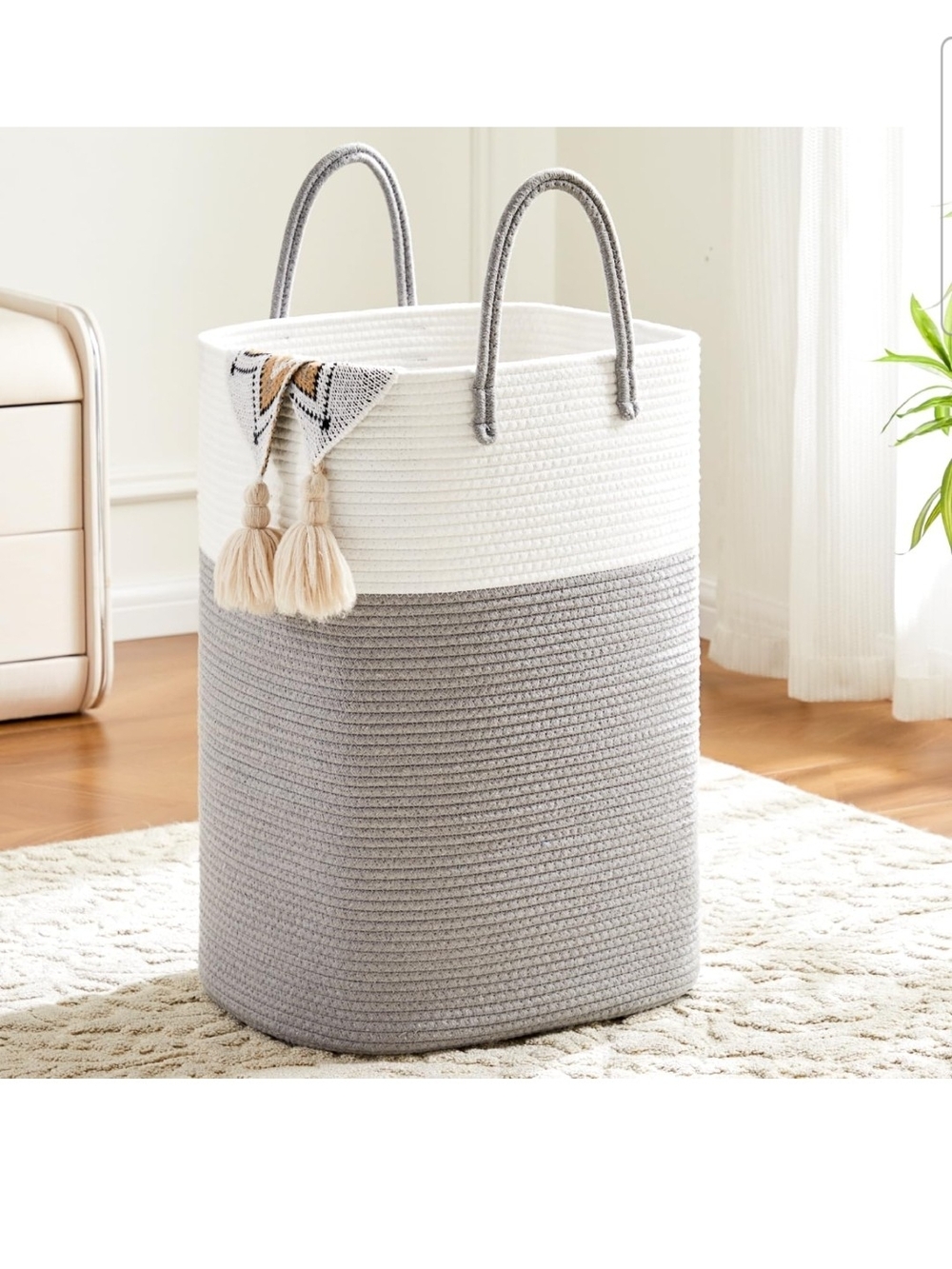 Artfell, Woven Cotton Laundry Basket, 60L